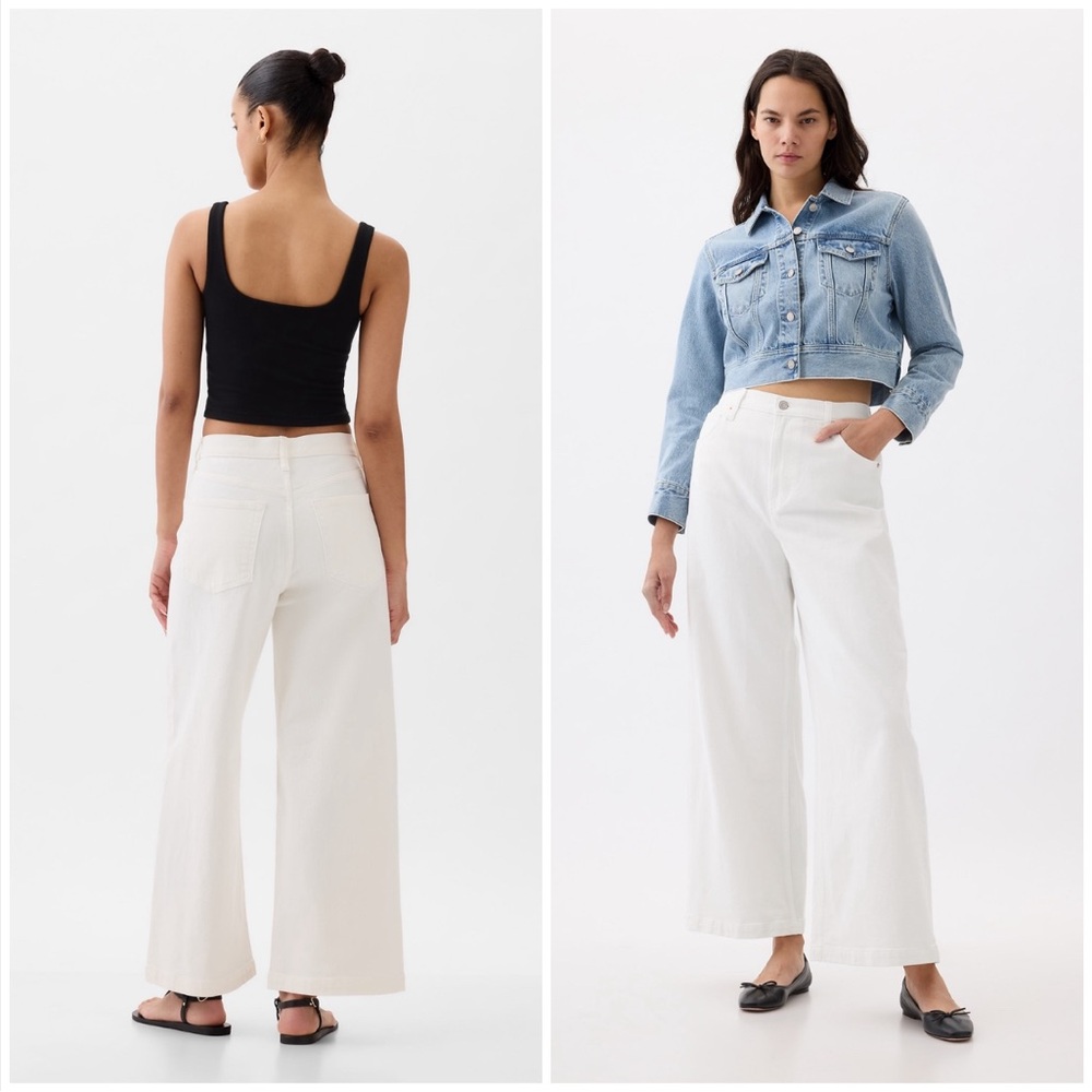 Gap NWT! Woman'S White High Rise Stride Ankle Jeans Size 33